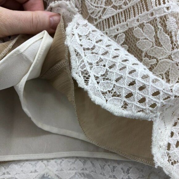 NWT Allsaints Melia Lace sleeveless mini Dress Size 6 in Oyster White - Picture 14 of 16